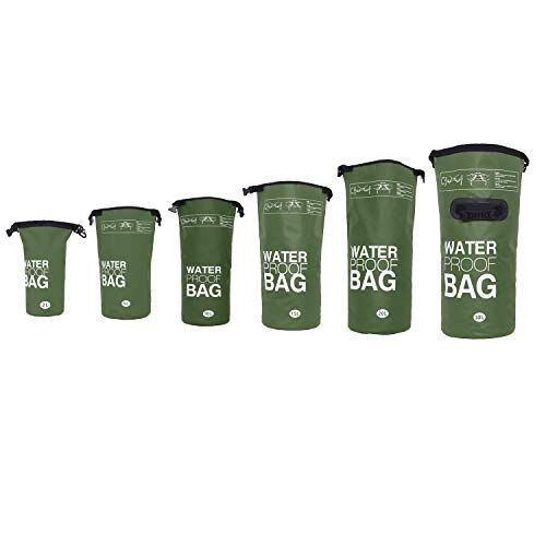DonDon Dry Bag Borsa impermeabile da 2l, 5l, 10l, 15l, 20l, 30l con tracolla olivia 15 litri