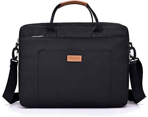 YUANYOULI Uomini Cartella Canvas Messenger Affari Travel Agency File del Computer Donne Valigetta Pacchetto Borsa del Computer Portatile di Affari Grande Tote,Nero