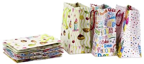 FLORIO CARTA S.p.A Shopper Happy, Fantasie Varie, 20x11x25, Confezione da 10 unità