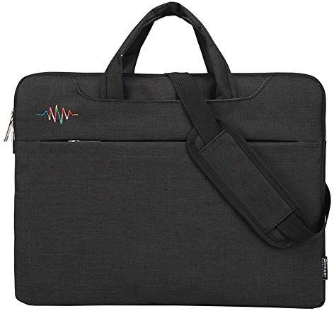 GUOCU Multifunzionale Portatile Sottile Luce Spalla del Computer Portatile della Cartella del Sacchetto di Computer Portatili Pocket Caso，Nero,13"(36X27X3cm)