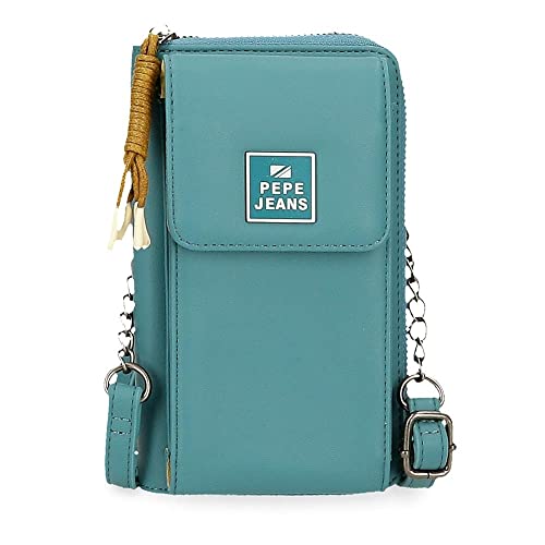 Pepe Jeans Bea Borsa a Tracolla Portacellulare Blu 11x17,5x2,5 cm Pelle Sintetica