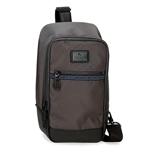 Pepe Jeans Borsa a tracolla  Grigio Ferro 18x35x9 cm Poliestere con dettagli in Pelle Sintetica