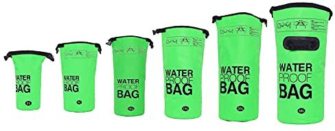 DonDon Dry Bag Borsa impermeabile da 2l, 5l, 10l, 15l, 20l, 30l con tracolla verde 5 litri