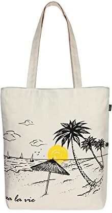 Eco Right Borsa Stoffa Shopper, Canvas Tote Bag, Borsa Donna, Borsa tote Tracolla organico cotone e tela con manici stampa, Borsa shopper riutilizzabile ecocompatibile lavabile