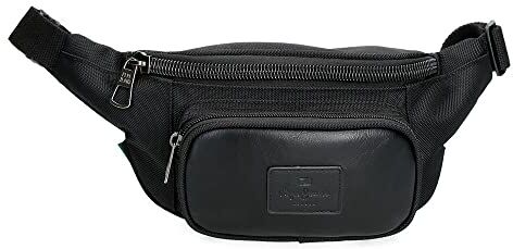 Pepe Jeans Sander Marsupio con Tasca Nero 30x13x5 cm Poliestere con dettagli in finta pelle, Nero, Riñonera con Bolsillo, Marsupio con tasca