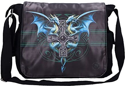 Nemesis Now Dragon Duo Anne Stokes Messenger Bag 33 Cm Nero, Pu E Tela, 40 Cm