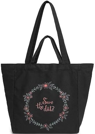 Miss Lulu Riutilizzabile Tote Bag, Borsa a Tracolla Pieghevole, Borsa di Tela per la Scuola, Grandi Totes per Bambini Adolescenti Casual Shopping Spiaggia Viaggio Mamma Storage