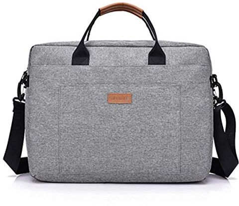 YUANYOULI Uomo Donna Moda Tela Cartella 16 pollici spalla del computer portatile della borsa in carriera Computer Travel Bag Large Tote,grigio