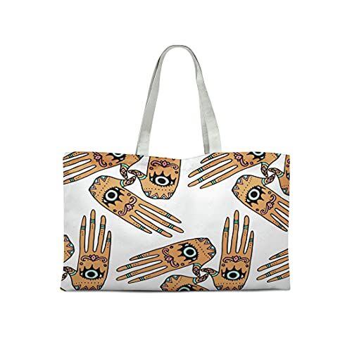 Bonamaison Borsa Tote Stampata 100% Cotone, Borsa Della Spesa Riutilizzabile, Borsa Della Spesa, Lavabile in Lavatrice, Ecologica, Borsa in Tela Con Manici, 47x42 Cm Progettata E Prodotta in Turchia