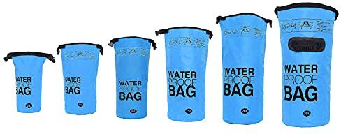 DonDon Dry Bag Borsa impermeabile da 2l, 5l, 10l, 15l, 20l, 30l con tracolla blu chiaro 15 litri