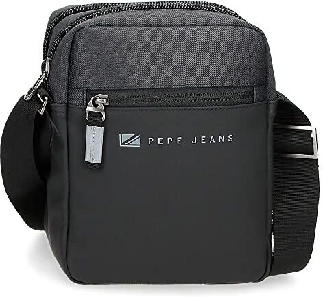 Pepe Jeans Jarvis, Equipaje Bolsa De Mensajero Hombre, Negro, 17x22x7 Cms