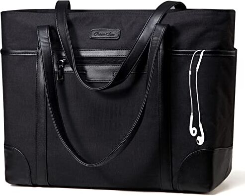 Chase Chic Borse Tote da Donna, Grande Borsa da Lavoro Impermeabile da 15,6" per Vomputer Portatile, Borsa a Tracolla Shopper di Moda （nero）