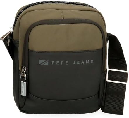 Pepe Jeans Jarvis Borsa a tracolla media verde 17 x 22 x 8 cm Pelle sintetica e poliestere L by Joumma Bags, Verde, Tracolla media