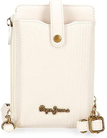 Pepe Jeans Lena Borsa a Spalla Bianca 9,5x16,5 cm Pelle Sintetica