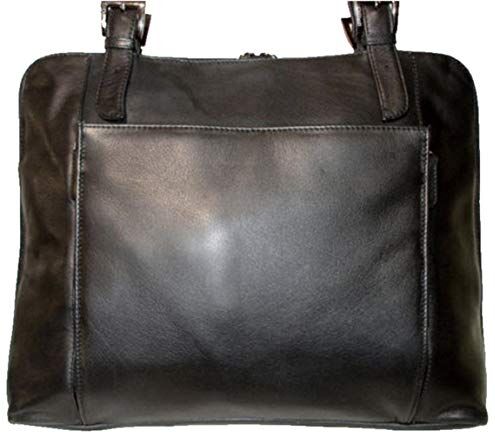 Josephine Osthoff Handtaschen-Manufaktur Women's GLASGOW black Leitz folder size Gr??e LEDER Briefcase B?redasche Messenger Shoulderbag Aktentasche Reise Shopper LEATHER Bag handbag ?every day for *??for work?*?for travelling