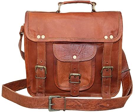 Jaald 28 cm Tracolla in Pelle Valigetta Borsello Sacchetto del Messaggero piccola borsa Borsone a Spalla per Ufficio Vintage Uomo Borsa del leather briefcase Messenger bag