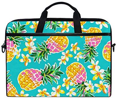 linomo , borsa a tracolla per computer portatile con ananas tropicale, borsa per computer portatile da 13", 14", 14,5", 14,5", per donne, uomini, ufficio, bambini, scuola