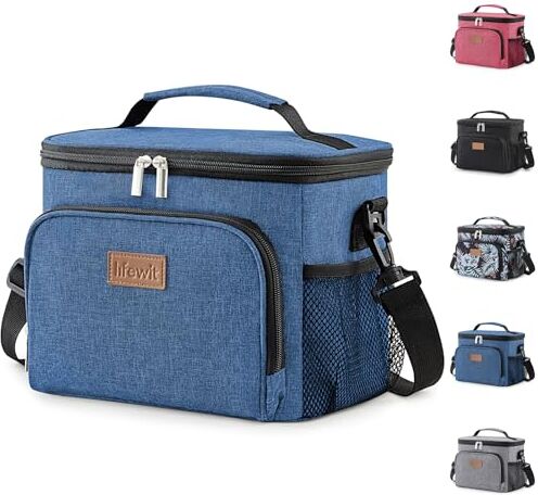 Lifewit Borsa Termica Porta Pranzo,Borsa Frigo Riutilizzabile per Uomo Donna, Borsa Porta Pranzo Portatile Congelabile a Prova di Perdite con Tracolla Regolabile per Adulti per Lavoro, Blu Scuro 9L