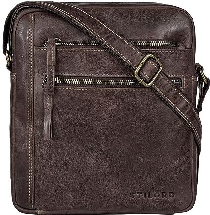 STILORD 'Garcia' Borsa Tracolla Uomo in Pelle Piccola Borsello Vintage in Cuoio Donna Cross body Borsetta a Spalla, Colore:novello marron