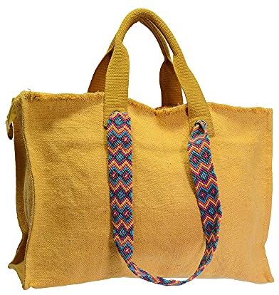 Vacchetti Giuseppe Vacchetti Juta Borsa, Tessuto, Giallo, Medio