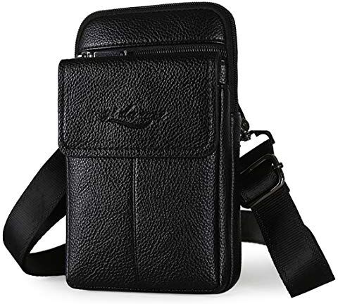 Burlife Piccolo Borsa a Tracolla per Telefono Cellulare, Borsa Clip Cintura per Smartphone, 6.5" Borsello per Telefono Uomo Marsupio Sportivo Crossbody Bag Borsetta Borsa a Spalla Clip Cintura con Cinturino