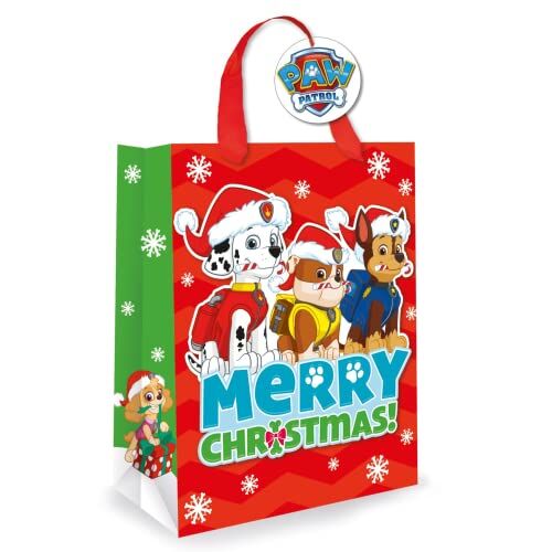 Paw Patrol Borsa regalo di Natale ufficiale , borsa regalo di Natale , Chase Skye Rubble e Marshall, confezione regalo di Natale  ()