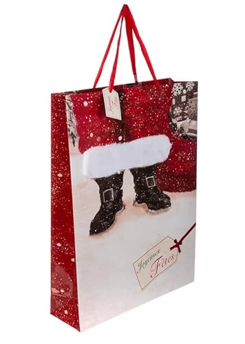 FEERIC CHRISTMAS Borsa regalo di Natale grande modello Babbo Natale con pelliccia I must-have