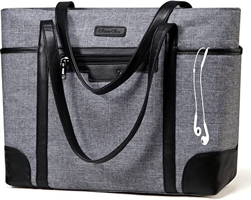 Chase Chic Borse Tote da Donna, Grande Borsa da Lavoro Impermeabile da 15,6" per Vomputer Portatile, Borsa a Tracolla Shopper di Moda （grigio）