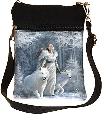 Nemesis Now Winter Guardians Borsa a Tracolla Anne Stokes, 23 cm, Colore: Bianco, PU e Tela, Taglia Unica