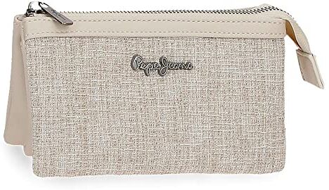 Pepe Jeans Maddie Borsa Tre Scomparti Beige 17,5x9,5x2 cm Poliestere con dettagli in Pelle Sintetica