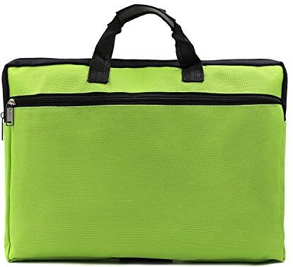 Zhi Jin Borsa portadocumenti in tela, borsa a tracolla tipo Messenger con maniglia, borsa ventiquattrore con cerniera unisex, formato A4 Green