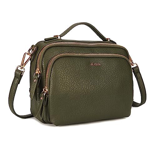 Gladdon Borse a tracolla da donna, piccole borse a tracolla con tasche multiple, pelle PU, cerniera, borsa a tracolla alla moda con tracolla regolabile e rimovibile, piccola