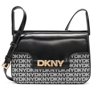 DKNY Borsa a tracolla da donna, logo nero e nero DKNY Borsa a tracolla da donna, logo nero e nero