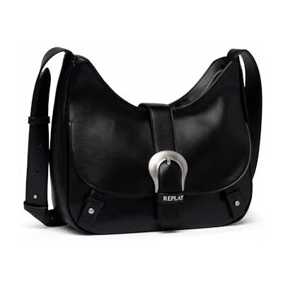 Replay Borsa a tracolla da donna con manico regolabile, nera (Black 098), taglia unica Replay Borsa a tracolla da donna con manico regolabile, nera (Black 098), taglia unica