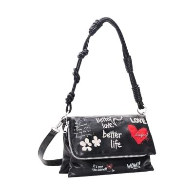 Desigual borsa a tracolla Wow Murano Crossbody Bag Black nero Desigual borsa a tracolla Wow Murano Crossbody Bag Black nero