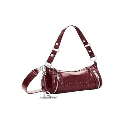 Desigual borsa a tracolla Half Logo Zarauz Crossbody Bag Garnet rosso Desigual borsa a tracolla Half Logo Zarauz Crossbody Bag Garnet rosso