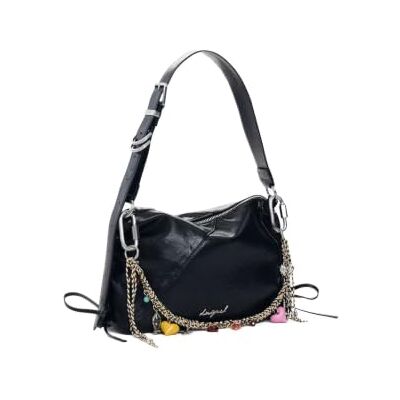 Desigual borsa a tracolla Gravity Letur Crossbody Bag Black nero Desigual borsa a tracolla Gravity Letur Crossbody Bag Black nero
