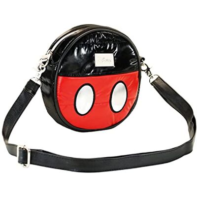Disney Topolino Air-Borsa a Tracolla Rotonda Padding, Nero, 18.5 x 18.5 cm Disney Topolino Air-Borsa a Tracolla Rotonda Padding, Nero, 18.5 x 18.5 cm