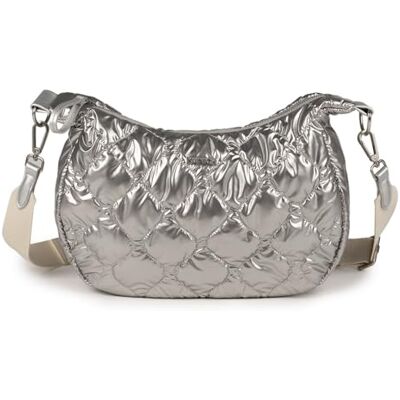 Munich Cover Fw25 Crossbody Hobo C/Silver, Borse e Zaini Donna, Argento Munich Cover Fw25 Crossbody Hobo C/Silver, Borse e Zaini Donna, Argento
