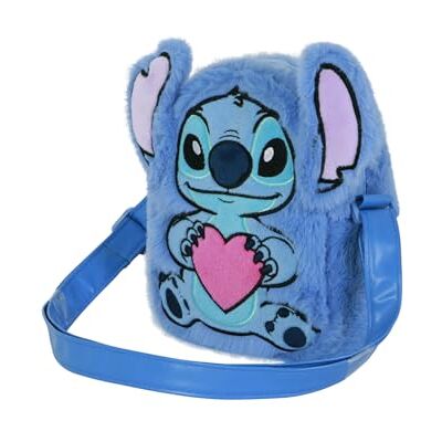 Disney Lilo e Stitch Heart-Borsa a Tracolla Action Plush, Blu Disney Lilo e Stitch Heart-Borsa a Tracolla Action Plush, Blu