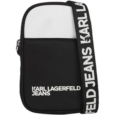 Lagerfeld Uomo Essential Nylon Shoulder Bag White/Black One size Lagerfeld Uomo Essential Nylon Shoulder Bag White/Black One size