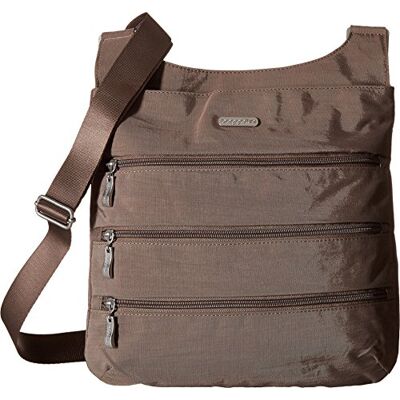 Baggallini Big zipper borsa a tracolla, Portobello (Marrone) Baggallini Big zipper borsa a tracolla, Portobello (Marrone)