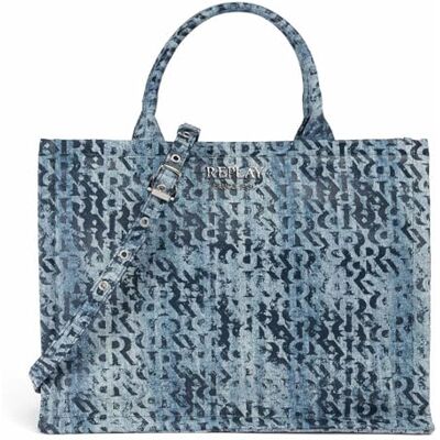 Replay Fw3791, Borsa Tote Donna, 0794 Lt Denim, Mittelgroße Replay Fw3791, Borsa Tote Donna, 0794 Lt Denim, Mittelgroße