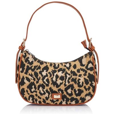aleva Borsa a tracolla donna, Marrone, multicolore. aleva Borsa a tracolla donna, Marrone, multicolore.