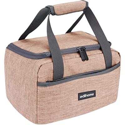 edihome , Borsa Termica Porta Pranzo, Borsa Frigo Piccola, 8L, Lunch Box, Porta Pranzo Termico, Borsetta, per Lavoro, per Viaggio, Blu, Beige e Grigio (Beige) edihome , Borsa Termica Porta Pranzo, Borsa Frigo Piccola, 8L, Lunch Box, Porta Pranzo Termico, Borsetta, per Lavoro, per Viaggio, Blu, Beige e Grigio (Beige)