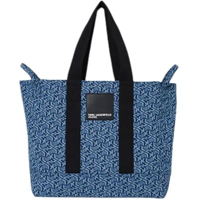 Lagerfeld Donna Extra Large Shopper Denim Monogram Blue One size Lagerfeld Donna Extra Large Shopper Denim Monogram Blue One size