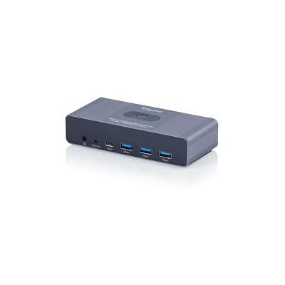 Digitus DS-12856 – Switch KVM USB-C – 2 PC 2 Monitor – 3X USB-A, 1x Tipo C 5 Gbit/s – 2X HDMI 2.0 UltraHD 4K 60Hz per Sistema – Jack da 3,5 mm – Telecomando con Cavo – Grigio Digitus DS-12856 – Switch KVM USB-C – 2 PC 2 Monitor – 3X USB-A, 1x Tipo C 5 Gbit/s – 2X HDMI 2.0 UltraHD 4K 60Hz per Sistema – Jack da 3,5 mm – Telecomando con Cavo – Grigio