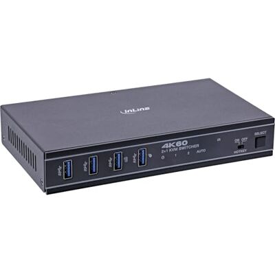 InLine KVM 57885E Switch a 2 Porte HDMI e USB-C per 2 PC, 4K60Hz HDR, USB 3.2, Funzione di Ricarica, Controllo Hotkey/IR/RS232, Senza Driver, Alta compatibilità, InLine KVM 57885E Switch a 2 Porte HDMI e USB-C per 2 PC, 4K60Hz HDR, USB 3.2, Funzione di Ricarica, Controllo Hotkey/IR/RS232, Senza Driver, Alta compatibilità,