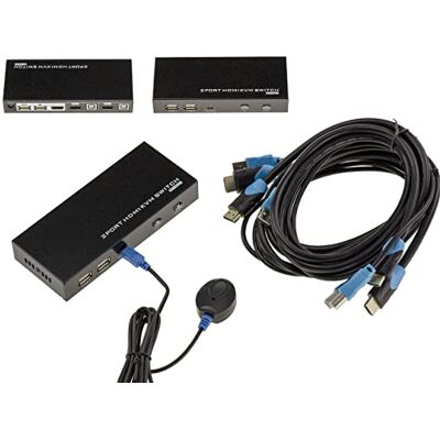 Kalea-Informatique Interruttore KVM HDMI-USB - 2 Porte - Con Telecomando e Cavi Kalea-Informatique Interruttore KVM HDMI-USB - 2 Porte - Con Telecomando e Cavi