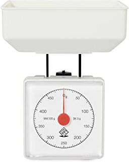 Home Bilancia da Cucina Meccanica in ABS Dietetica Bianco, Portata Peso Max: 0.5 kg, Standard, Medium